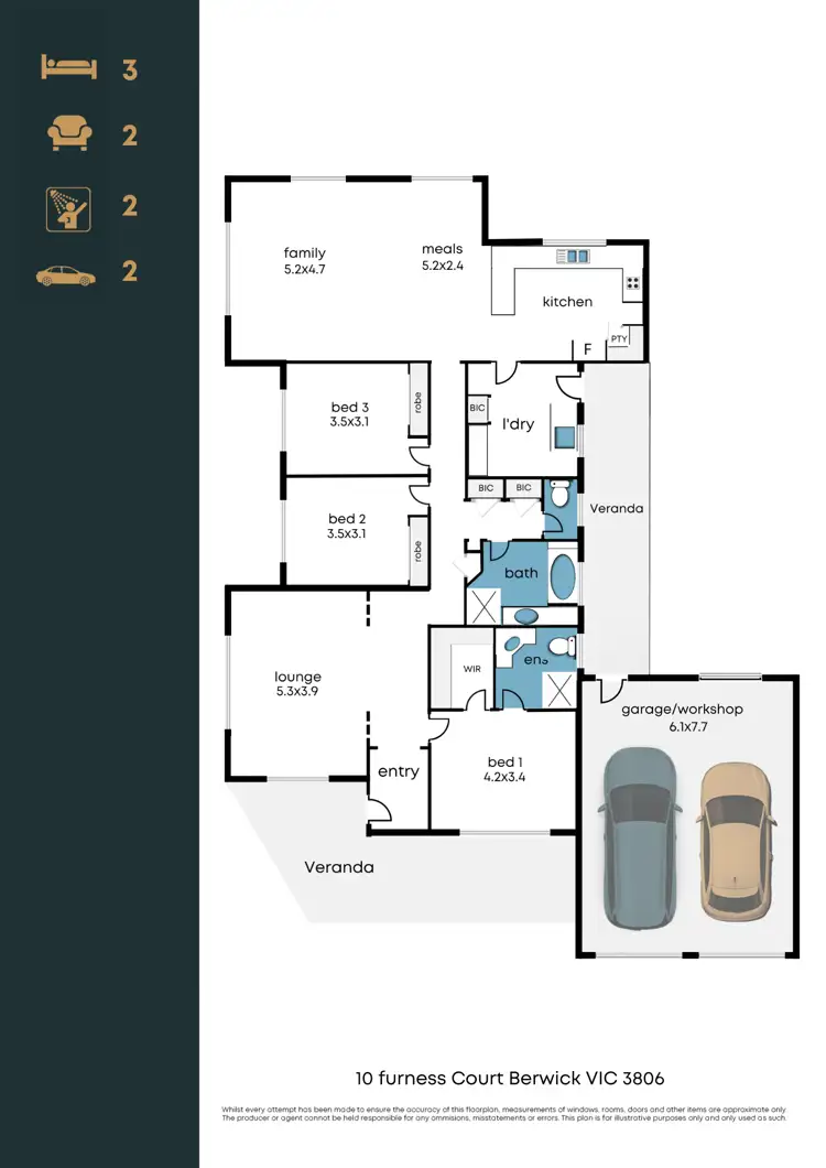 Floorplan of Homely house listing, 10 Furness Court, Berwick VIC 3806