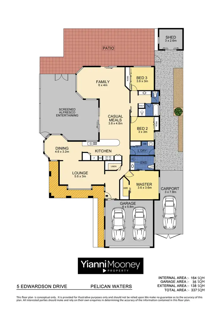 Floorplan of Homely house listing, 5 Edwardson Drive, Pelican Waters QLD 4551