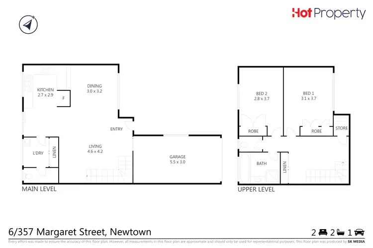 Floorplan of Homely unit listing, Unit 6/357 Margaret Street, Newtown QLD 4350