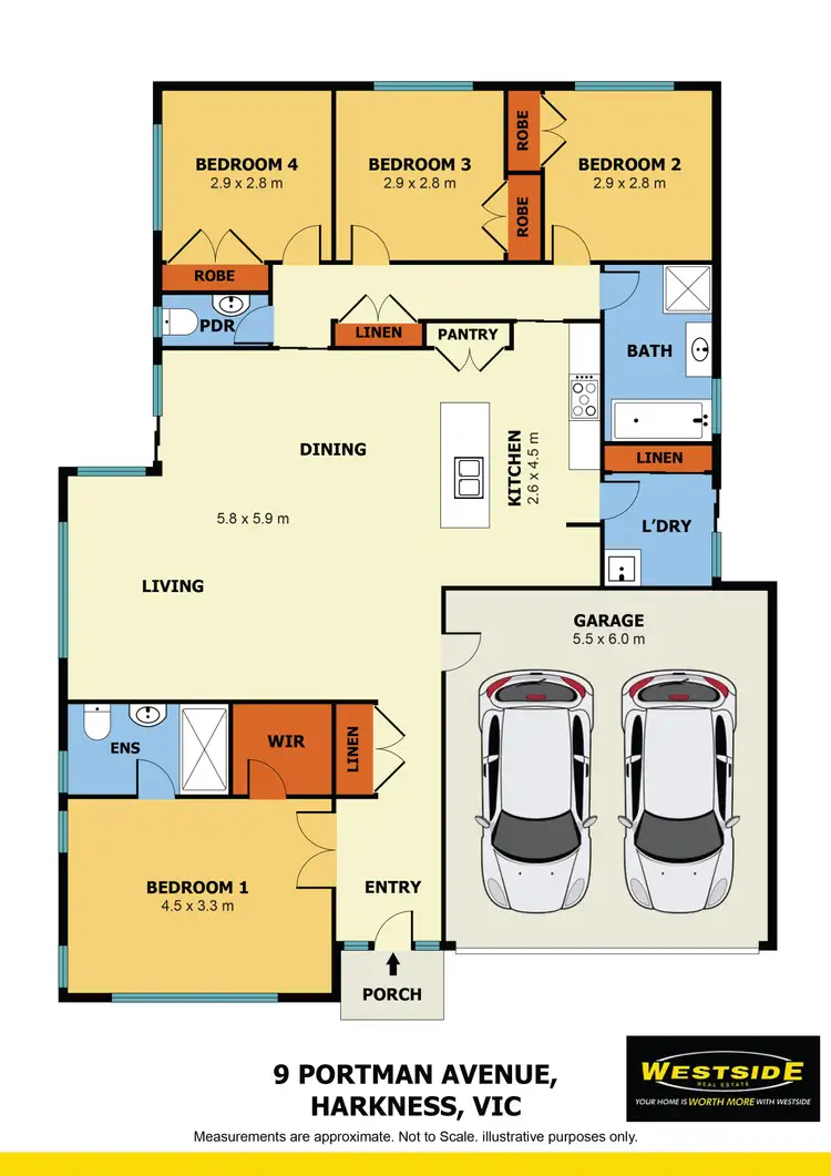 Floorplan of Homely house listing, 9 Portman Avenue, Harkness VIC 3337