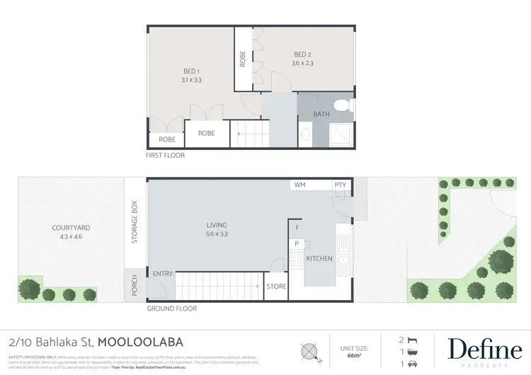 Floorplan of Homely townhouse listing, 2/10 Bahlaka Street, Mooloolaba QLD 4557