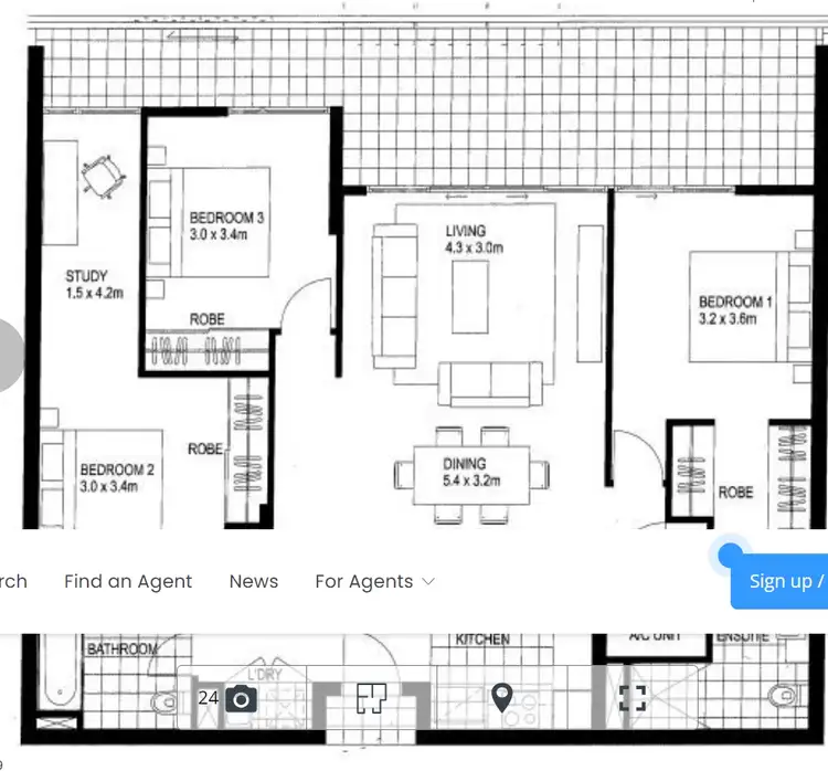 Floorplan of Homely apartment listing, 34/1 Marlin Parade, Cairns City QLD 4870