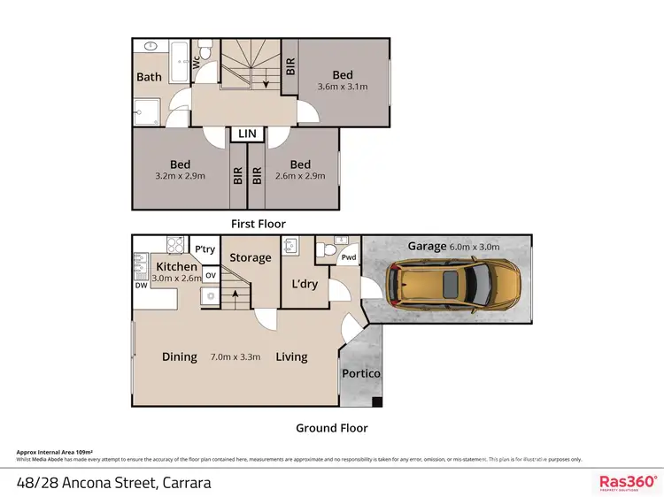 Floorplan of Homely townhouse listing, 48/28 Ancona Street, Carrara QLD 4211