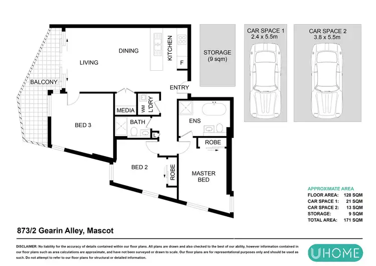 Floorplan of Homely apartment listing, 873/2 Gearin Alley, Mascot NSW 2020