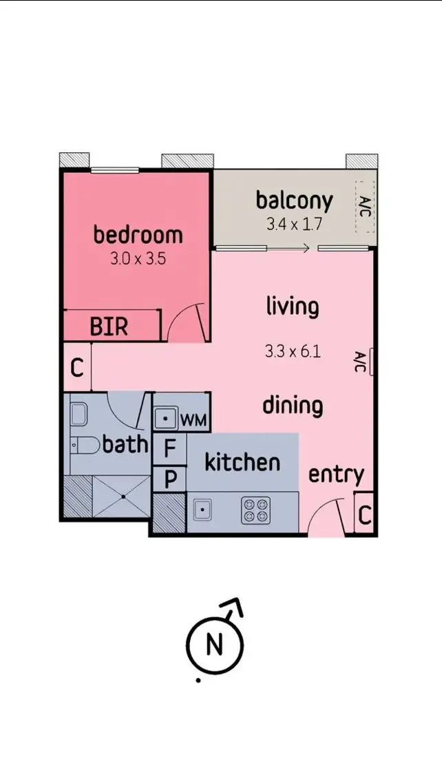 Floorplan of Homely apartment listing, 1406w/888 Collins Street, Docklands VIC 3008