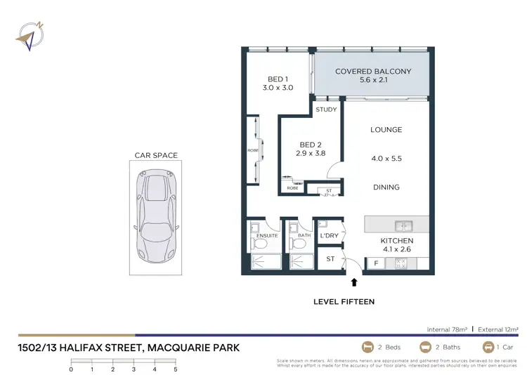 Floorplan of Homely apartment listing, 1502/13 Halifax Street, Macquarie Park NSW 2113