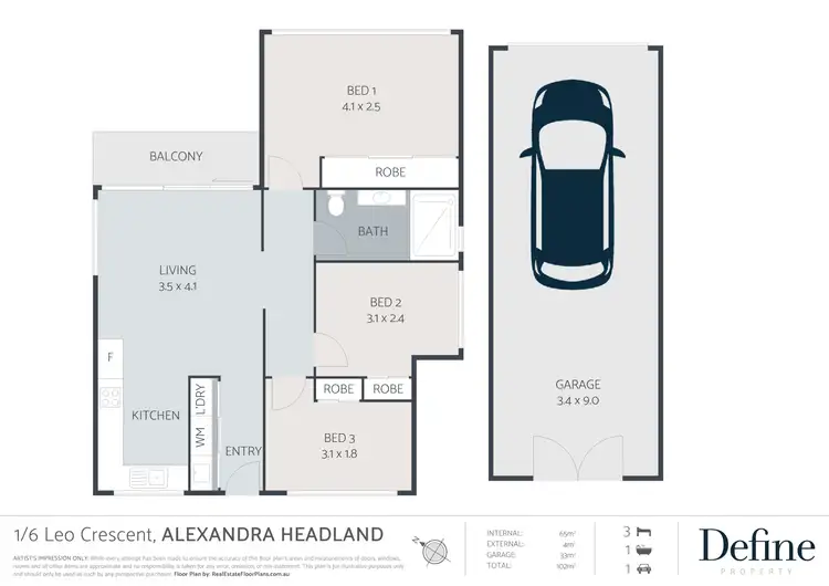 Floorplan of Homely unit listing, 1/6 Leo Crescent, Alexandra Headland QLD 4572