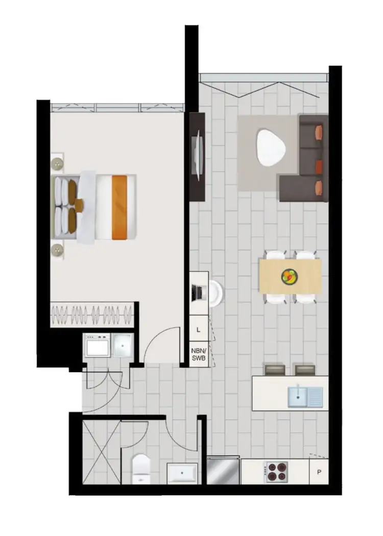 Floorplan of Homely apartment listing, 703/977 Ann Street, Fortitude Valley QLD 4006