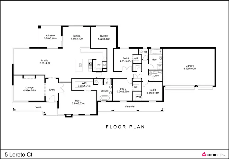 Floorplan of Homely house listing, 5 Loreto Court, Shepparton North VIC 3631