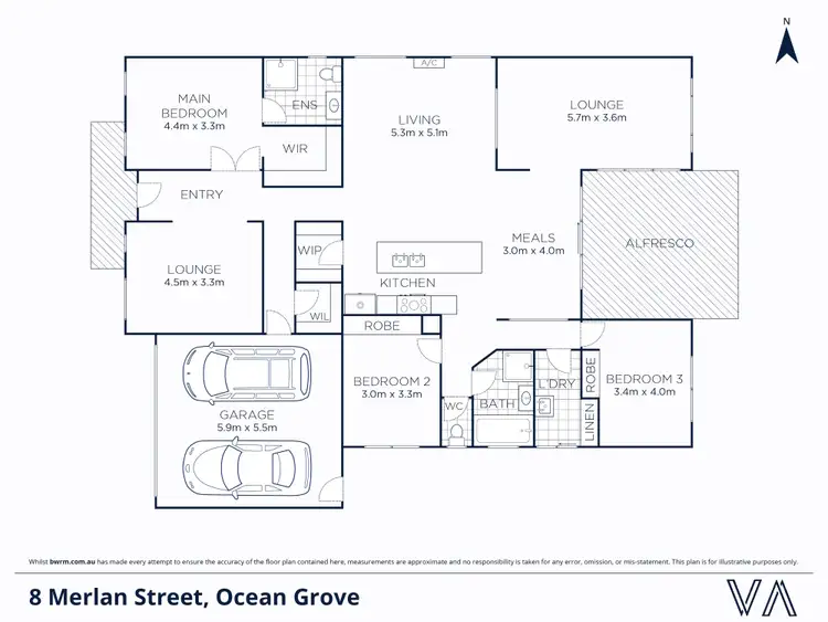 Floorplan of Homely house listing, 8 Merlan Street, Ocean Grove VIC 3226