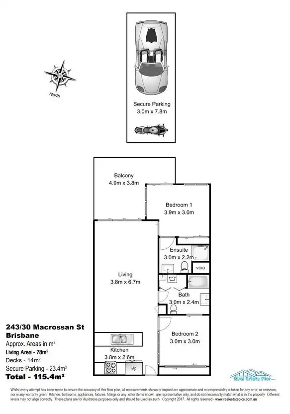 Floorplan of Homely unit listing, 243/30 Macrossan Street, Brisbane City QLD 4000