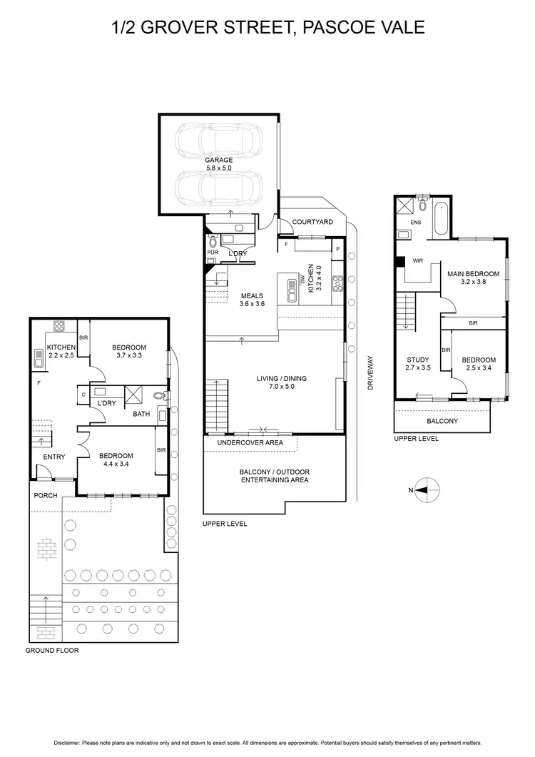 Floorplan of Homely townhouse listing, 1/2 Grover Street, Pascoe Vale VIC 3044