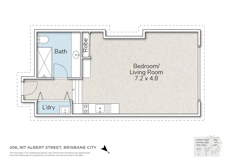 Floorplan of Homely unit listing, 206/167 Albert Street, Brisbane City QLD 4000