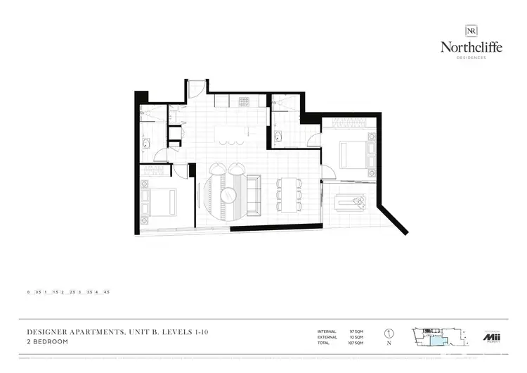 Floorplan of Homely apartment listing, 802/3 Northcliffe Terrace, Surfers Paradise QLD 4217