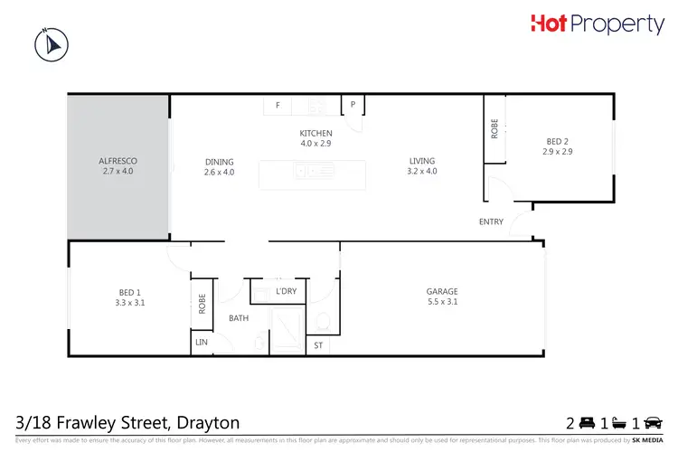 Floorplan of Homely unit listing, Unit 3/18 Frawley Street, Drayton QLD 4350