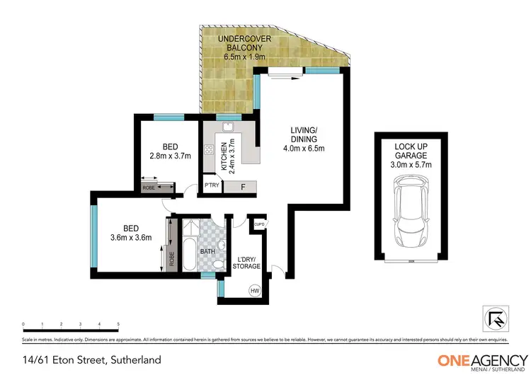 Floorplan of Homely unit listing, 14/61-65 Eton Street, Sutherland NSW 2232