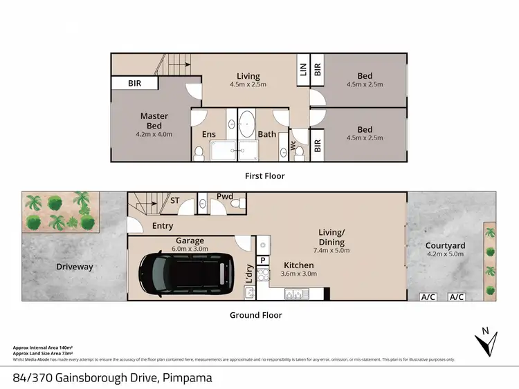 Floorplan of Homely townhouse listing, 84/370 Gainsborough Drive, Pimpama QLD 4209