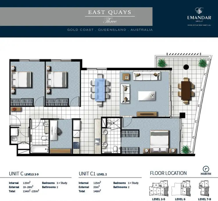 Floorplan of Homely apartment listing, 3303/25 East Quay Drive, Biggera Waters QLD 4216