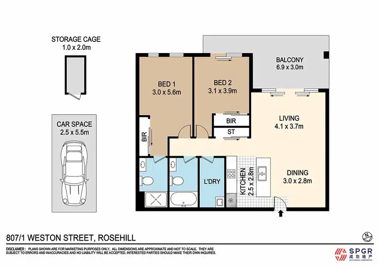 Floorplan of Homely apartment listing, 807/3 Weston Street, Rosehill NSW 2142