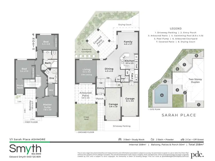 Floorplan of Homely semi-detached listing, 1/1 Sarah Place, Ashmore QLD 4214