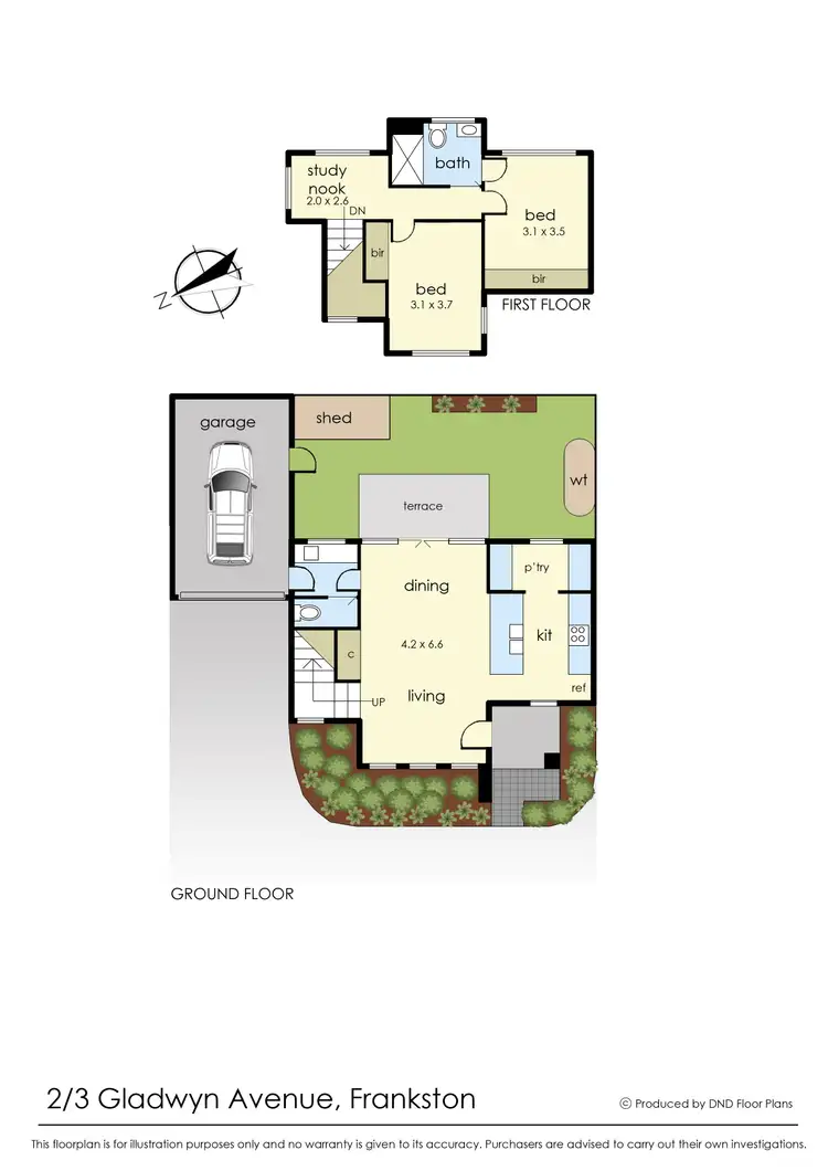 Floorplan of Homely townhouse listing, 2/3 Gladwyn Avenue, Frankston VIC 3199