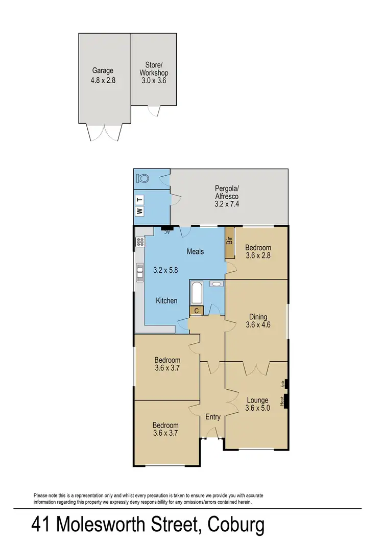 Floorplan of Homely house listing, 41 Molesworth Street, Coburg VIC 3058