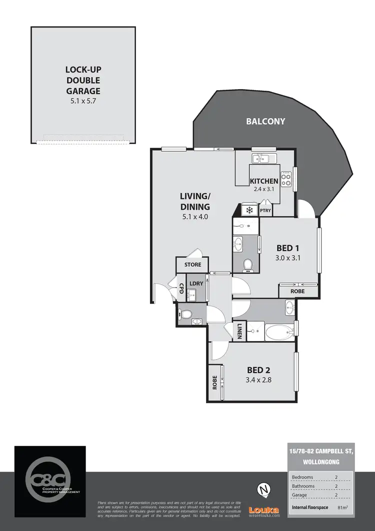 Floorplan of Homely apartment listing, 15/78 Campbell Street, Wollongong NSW 2500
