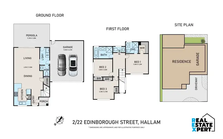 Floorplan of Homely townhouse listing, 2/22 Edinborough Street, Hallam VIC 3803