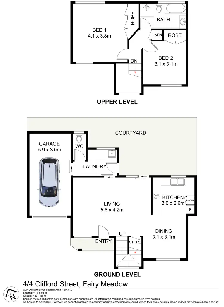 Floorplan of Homely townhouse listing, 4/4 Clifford Street, Fairy Meadow NSW 2519