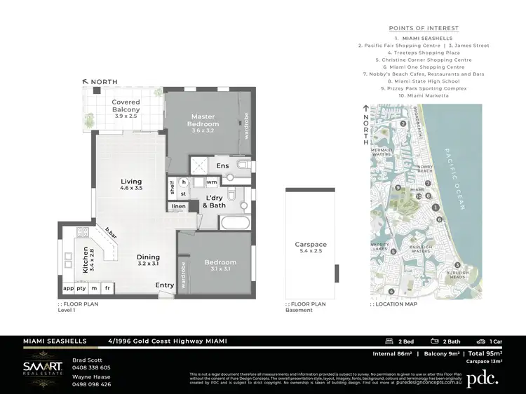 Floorplan of Homely unit listing, 4/1996 Gold Coast Highway, Miami QLD 4220