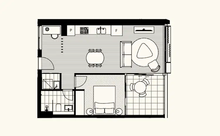 Floorplan of Homely apartment listing, 308/57 Ashmore Street, Erskineville NSW 2043