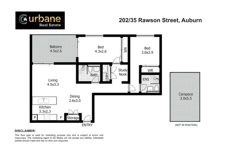 Floorplan of Homely apartment listing, B202/35 Rawson Street, Auburn NSW 2144