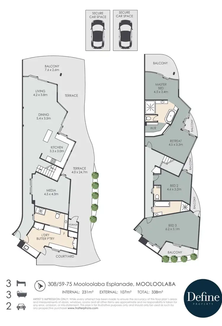 Floorplan of Homely unit listing, 308/59-75 Mooloolaba Esplanade, Mooloolaba QLD 4557