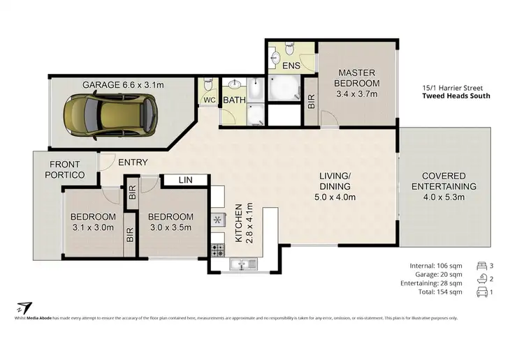 Floorplan of Homely villa listing, 15/1 Harrier Street, Tweed Heads South NSW 2486