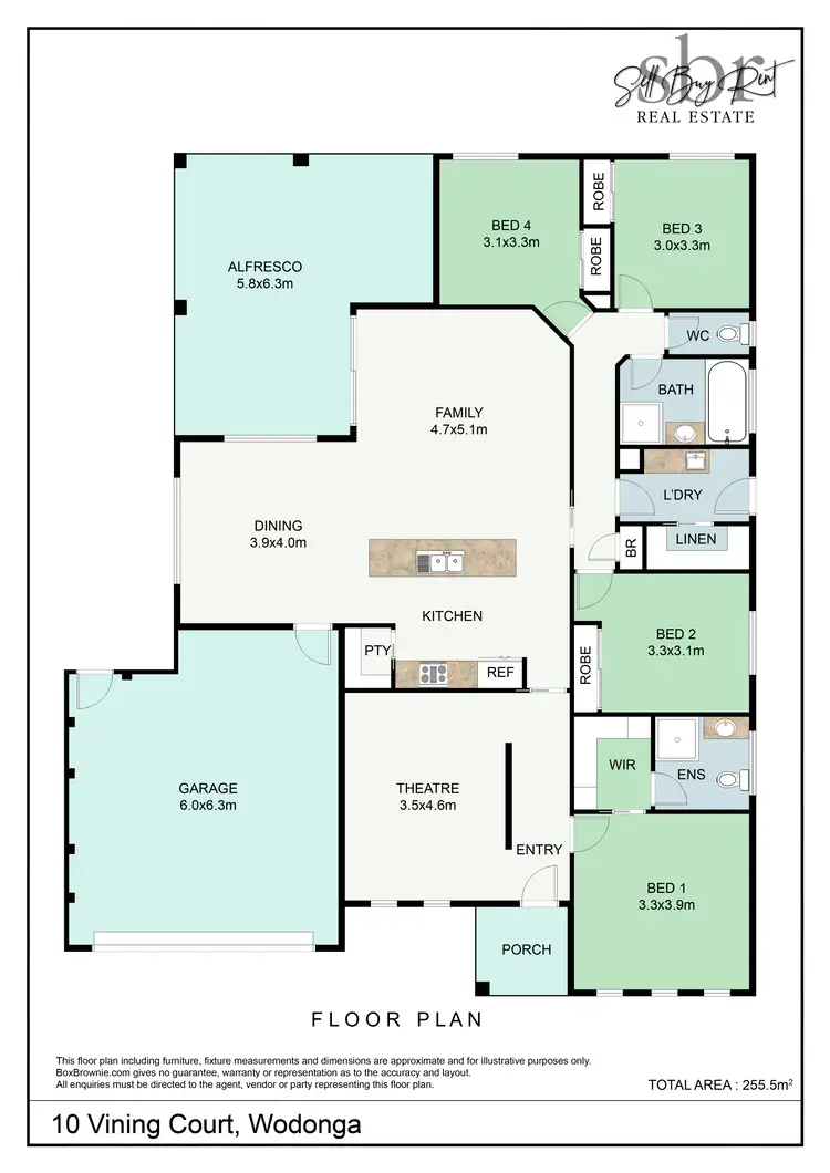 Floorplan of Homely house listing, 10 VINING COURT, Wodonga VIC 3690