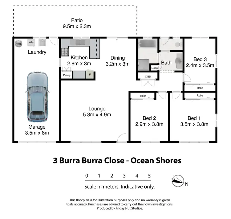 Floorplan of Homely house listing, 3 Burra Burra Close, Ocean Shores NSW 2483