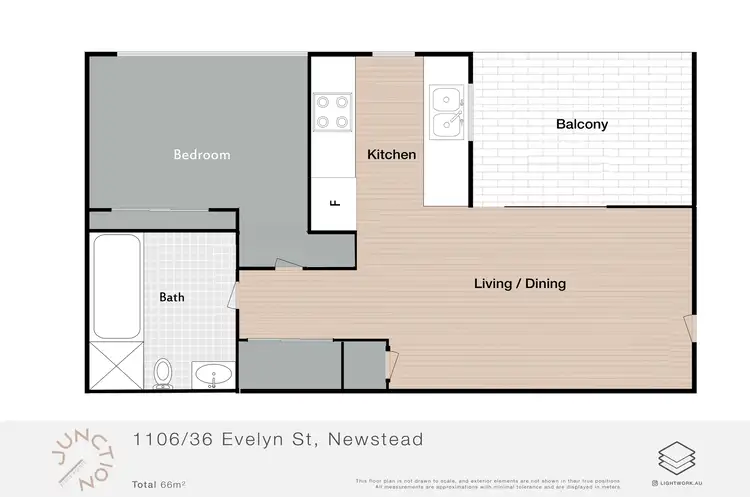 Floorplan of Homely unit listing, 1106/36 Evelyn Street, Newstead QLD 4006