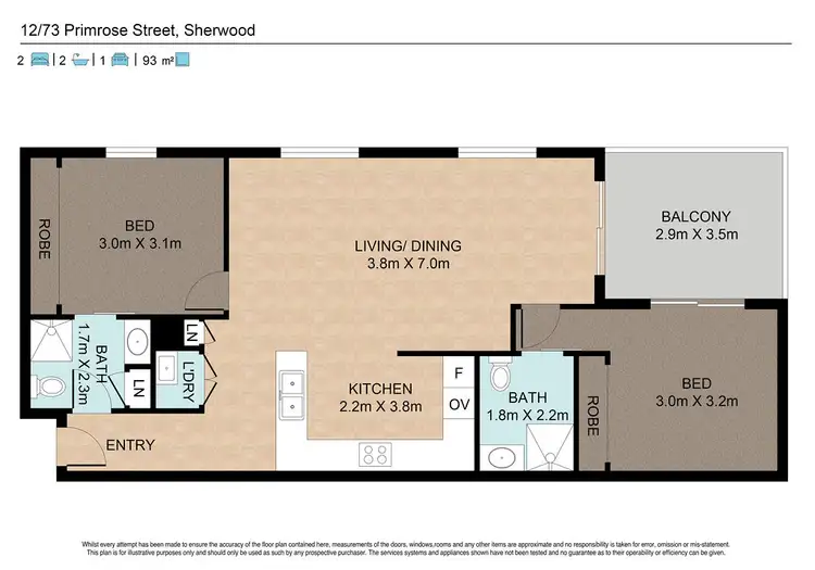 Floorplan of Homely unit listing, 12/73 Primrose Street, Sherwood QLD 4075