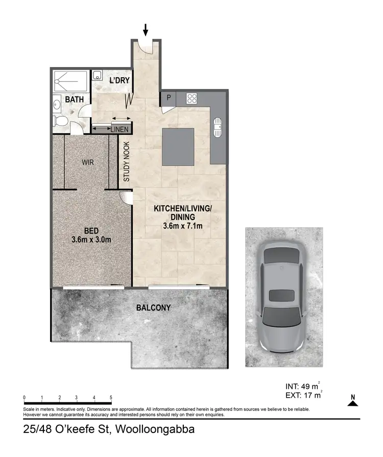 Floorplan of Homely apartment listing, 405/48 O'Keefe Street, Woolloongabba QLD 4102