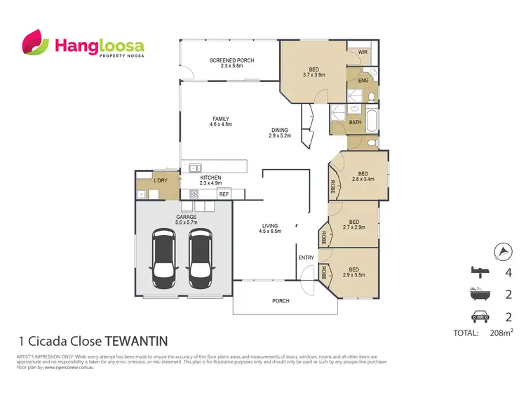 Floorplan of Homely house listing, 1 Cicada Close, Tewantin QLD 4565