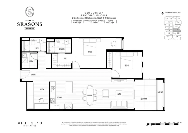 Floorplan of Homely apartment listing, 210/180 Reynolds Road, Doncaster East VIC 3109