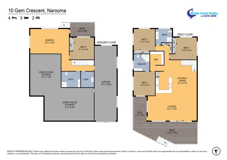 Floorplan of Homely house listing, 10 Gem Crescent, Narooma NSW 2546