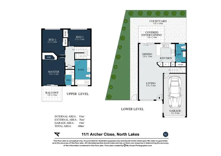 Floorplan of Homely townhouse listing, 11/1 Archer Close, North Lakes QLD 4509