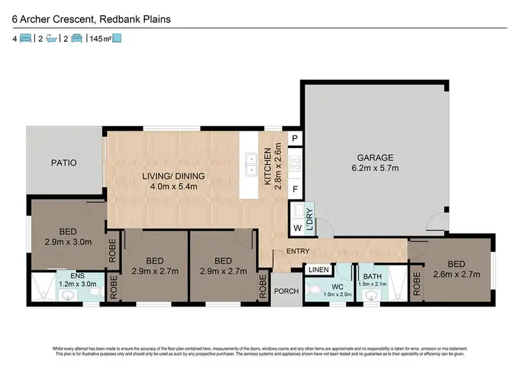 Floorplan of Homely house listing, 6 Archer Crescent, Redbank Plains QLD 4301