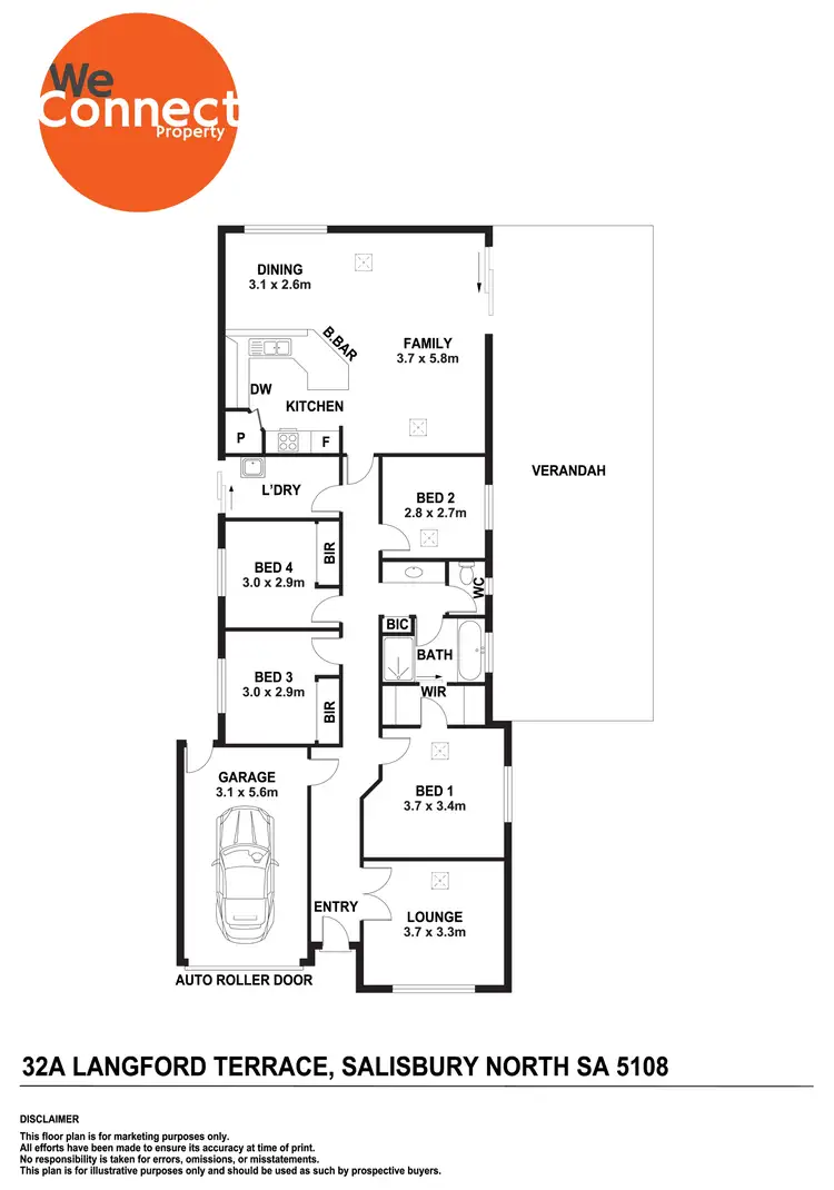 Floorplan of Homely house listing, 32A Langford Terrace, Salisbury North SA 5108
