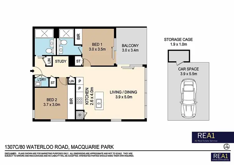 Floorplan of Homely apartment listing, 1307C/80 Waterloo Road (entry via Byfield St), Macquarie Park NSW 2113