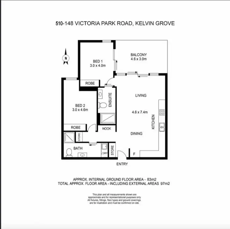 Floorplan of Homely apartment listing, 510/148 Victoria Park Road, Kelvin Grove QLD 4059