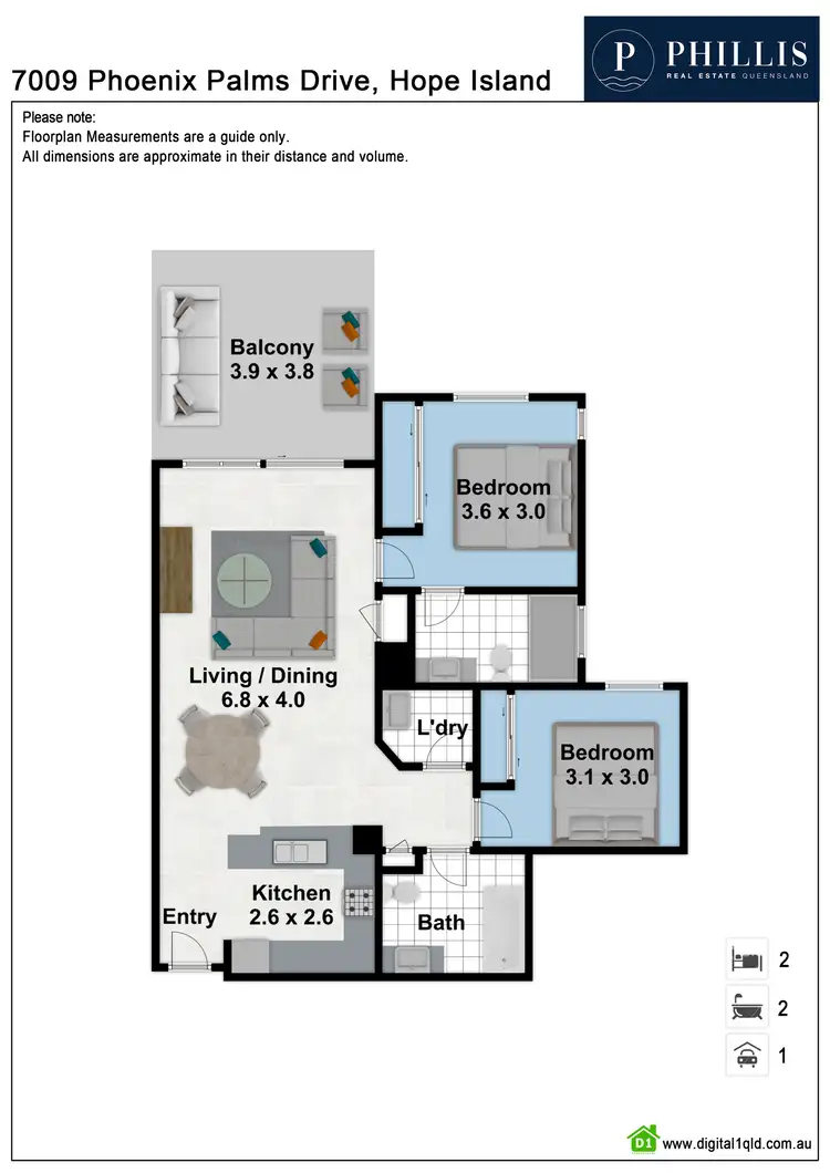 Floorplan of Homely unit listing, 7009 Phoenix Palms Drive, Hope Island QLD 4212