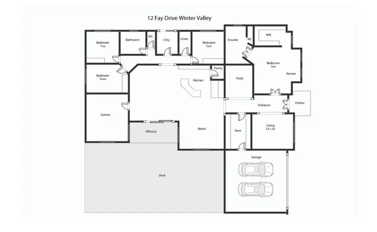 Floorplan of Homely house listing, 12 Fay Drive, Winter Valley VIC 3358
