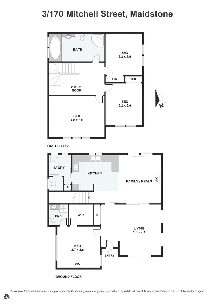Floorplan of Homely townhouse listing, 3/170 Mitchell Street, Maidstone VIC 3012
